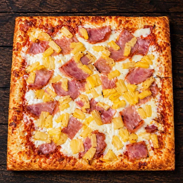 Hawaiian Square Pie Pizza.